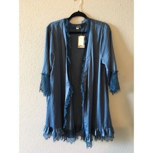 Blue Anthropologie open front cardigan M/L